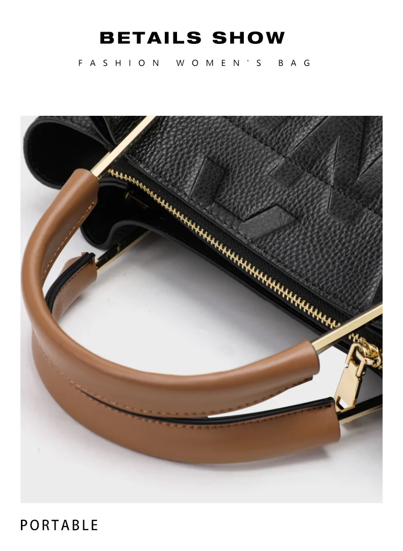 2026 Neue Echtleder-Damenhandtasche, Modische Vielseitige Schulter- und Umhängetasche aus Rindsleder, Große Handtasche für Damen – Detail 12
