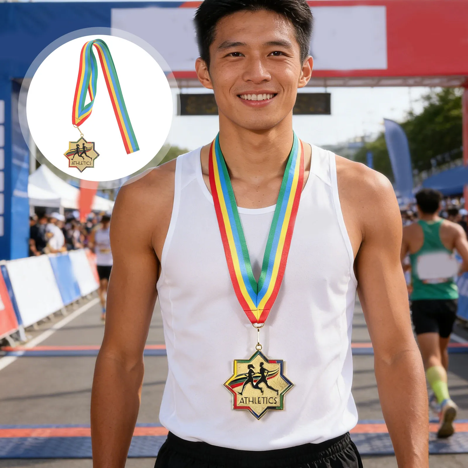 

Outdoor Marathon Running Medals Premium Metal Track Trophy Awards Engraved Race Medals with Ribbon for Sports Events Athletics