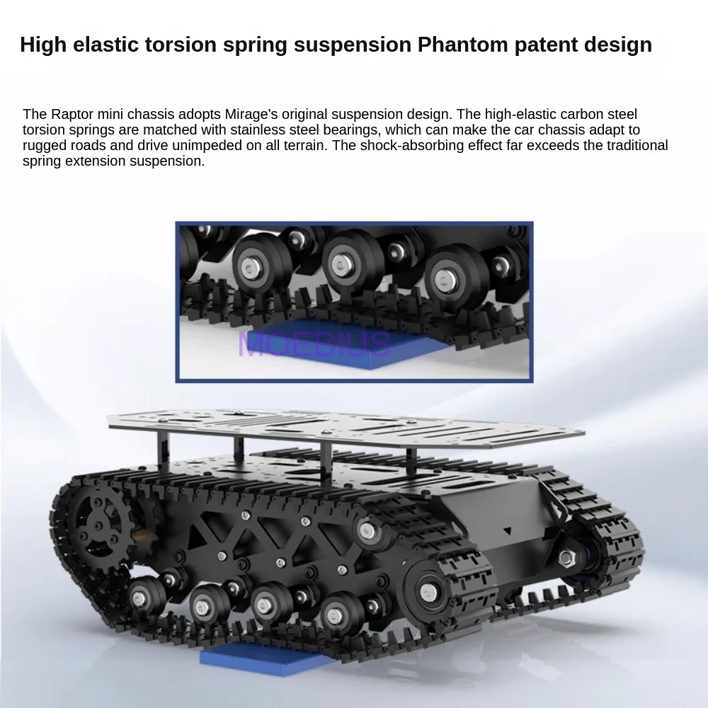 10KG Payload Metal Shock Absorption Tank Chassis with Suspension Robot Coding Motor Intelligent Car for Arduino