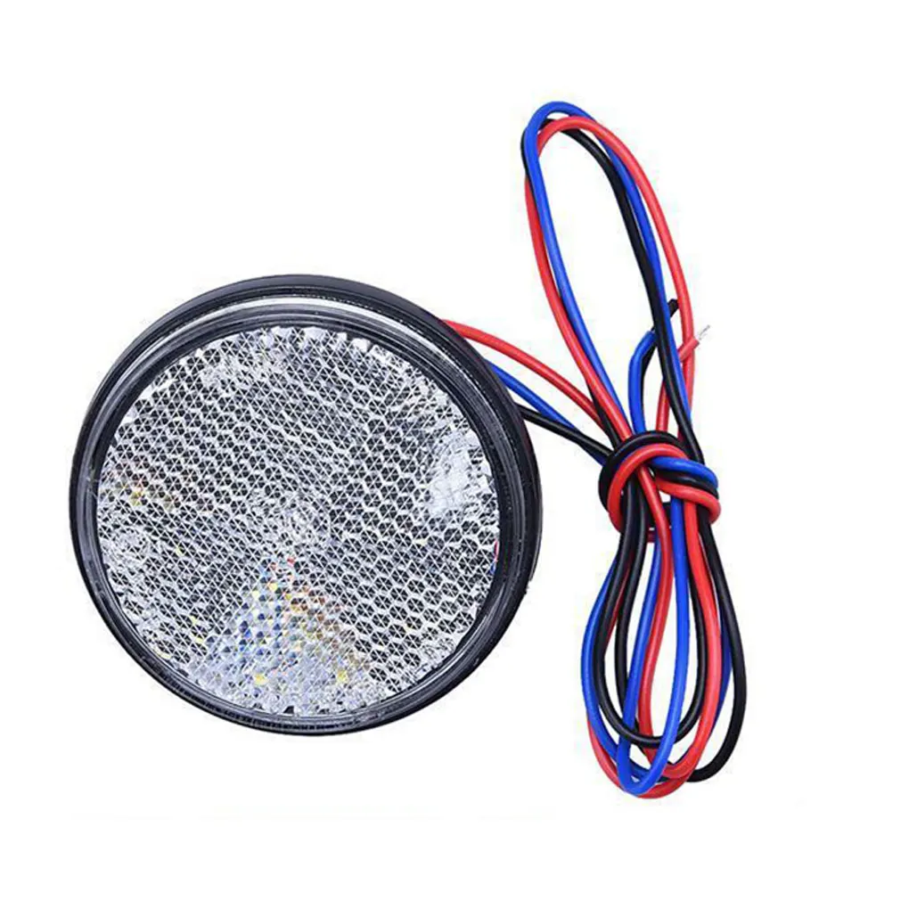 LED Motorcycle Round Reflector Tail Light Motorbike Brake Turn Signal Indicator Lamp Accessories