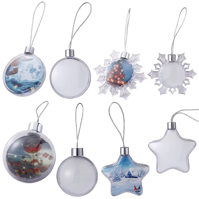 30pcs/Lot 3 Inch Sublimation Printable Plastic Christmas Ornament Blanks For Christmas Home Decoration