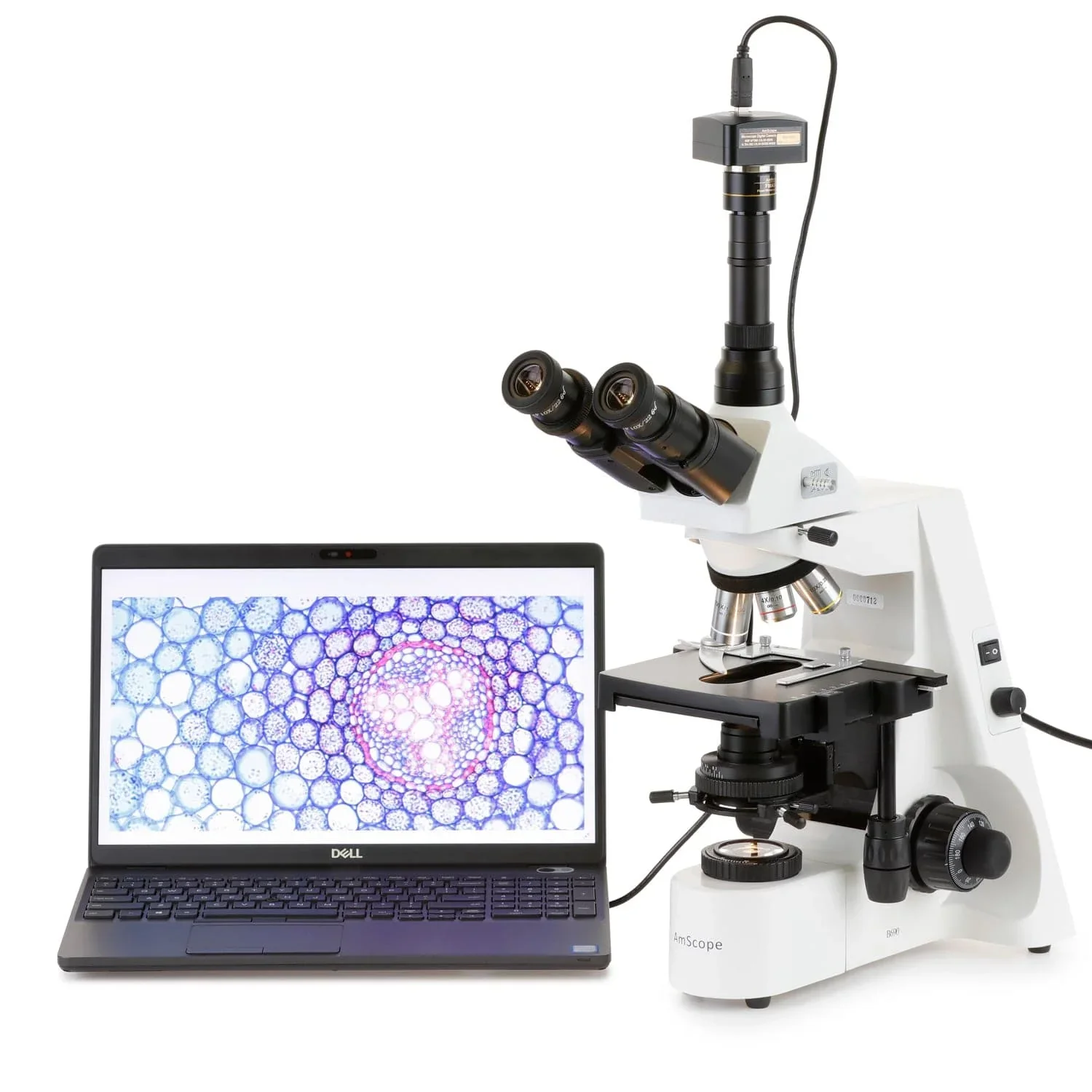 AmScope T690-PL Series Trinocular Compound Microscope with Koehler Illumination, Plan Optics
