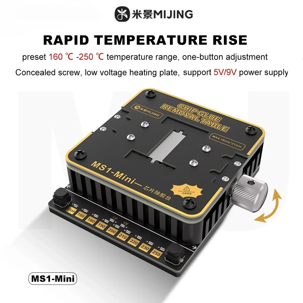 Mijing MS1-Mini plataforma de remoção de cola de chip para placa-mãe de celular chip ic plataforma de retrabalho de aquecimento estação de dessoldagem ic