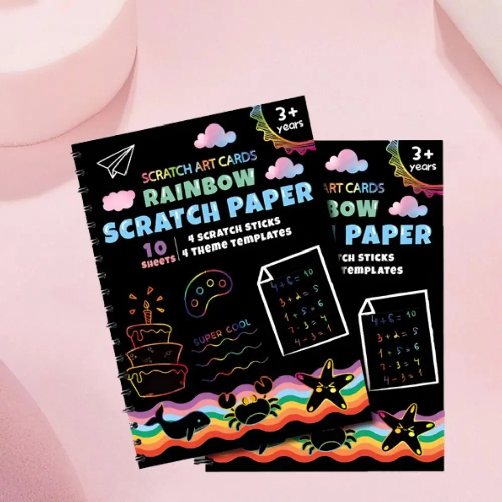 Creatief Kleurrijk Regenboog Krasboek Geen geur Gladde kleur Tekenpapier Neoterisch Veilig Glitzy Paper Note Kinderen