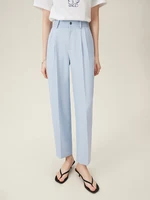 FSLE High Waisted Suit Pants Women's Summer Cropped Casual Pants Loose Slimming Tapered Women Blue Black Pants 24FS12101 - Image 5