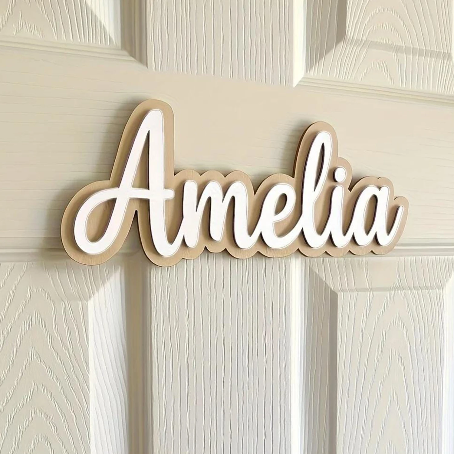 1pc Customized Wooden Name Decoration Plaque, Available in Multiple Colors, for Home Decoration and Children's Room Wall Decorat