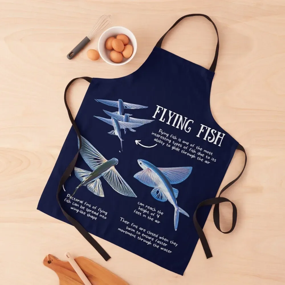 Flying Fish Fun Facts Apron Women's For Cosmetologist Woman Kitchens Apron