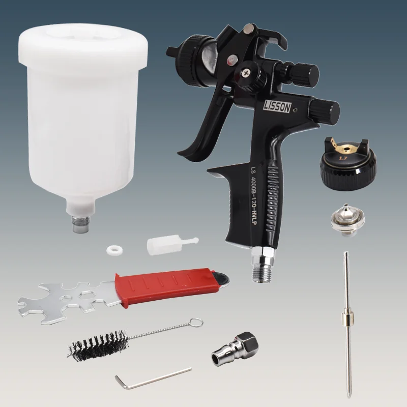 

4000B HVLP Spray Gun 1.7mm Nozzle with Mixing Cup - Professional Automotive Paint Sprayer for Car Painting