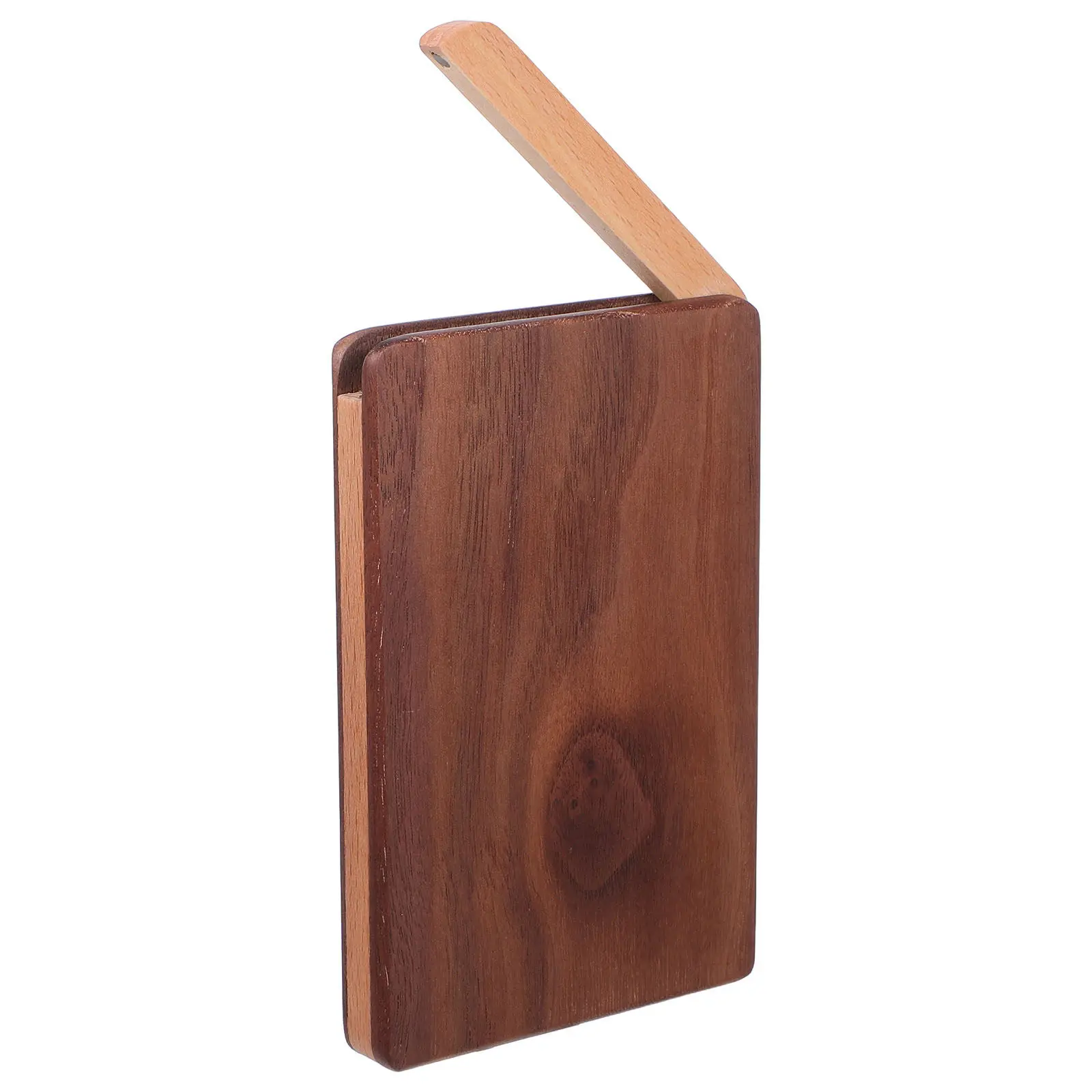 

Wood Business Card Case Portable Storage Box in Elegant Wood Grain for Office Travel Business Meetings Card Organizer