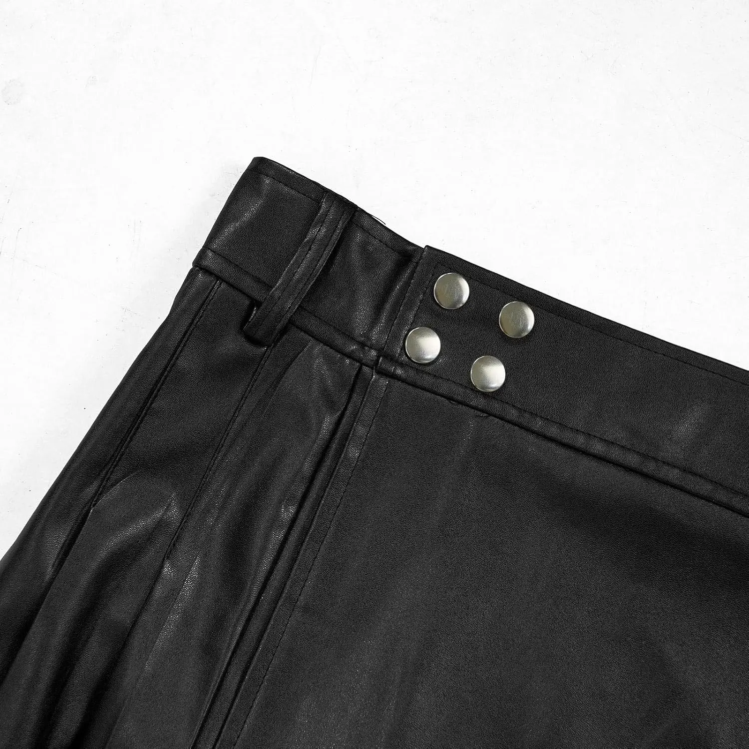 남성 스코틀랜드 유틸리티 킬트 빈티지 고딕 플리츠 스커트 빈티지 전통 가죽 하이 웨이스트 킬트