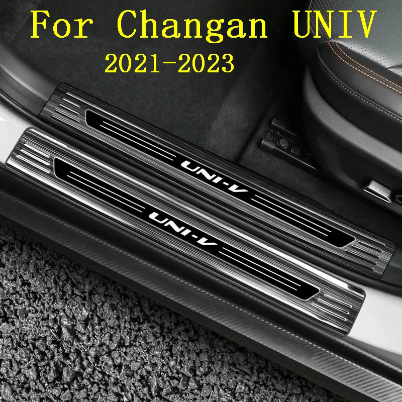 For Changan UNIV UNI-V 2021-2023 Car Interior Door Welcome Threshold Cover Sticker Stainless Steel Protector Auto Accessories