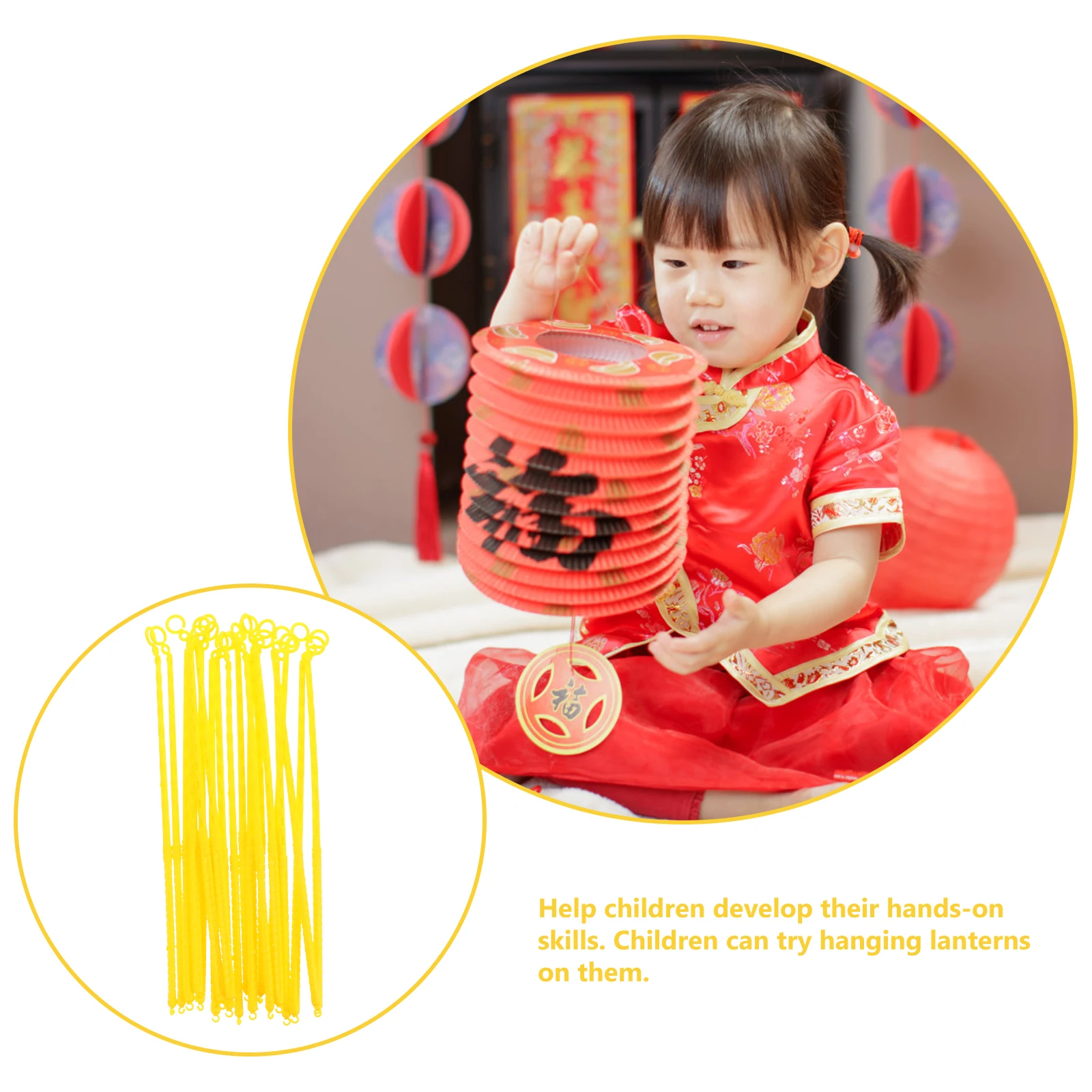 

100 Pcs Lantern Sticks Plastic Kids Party Decoration Yellow LED H les Toy Poles Practical Desktop Decor Lights