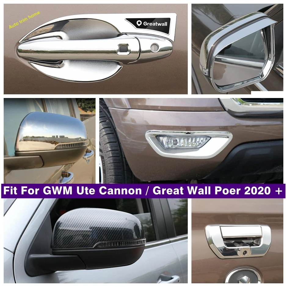 

Car Front FogLight Lamp Rearview Mirror Rear Door Handle Bowl Cover Trim Fit For GWM Ute Cannon / Great Wall Poer 2020 - 2022