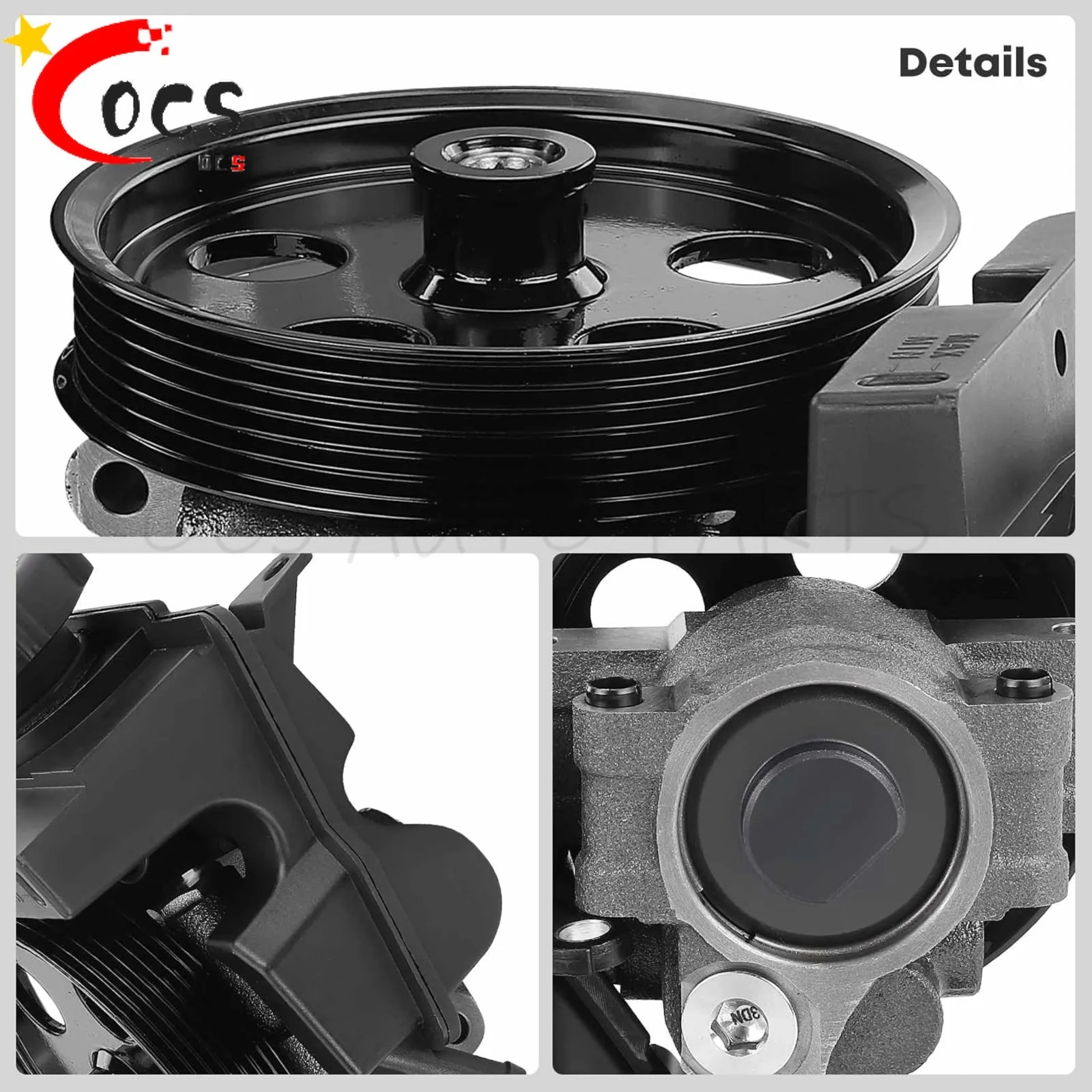 AS4Z3A674ARM Power Steering Pump with Pulley Compatible with 2006 2007 2008 2009 2010 2011 Ford Focus 11-10 Ford Transit Connect