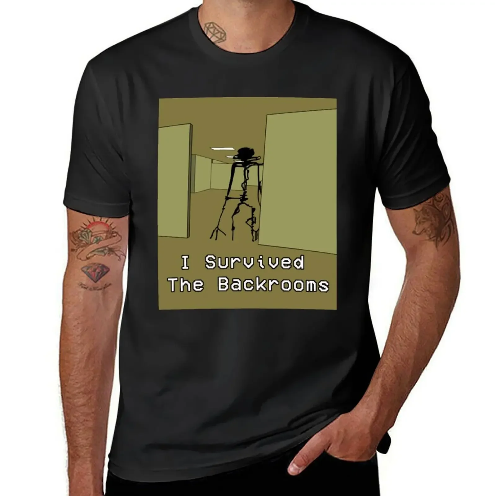 I Survived The Backrooms T-Shirt Aesthetic clothing graphic t shirts oversized t shirt men