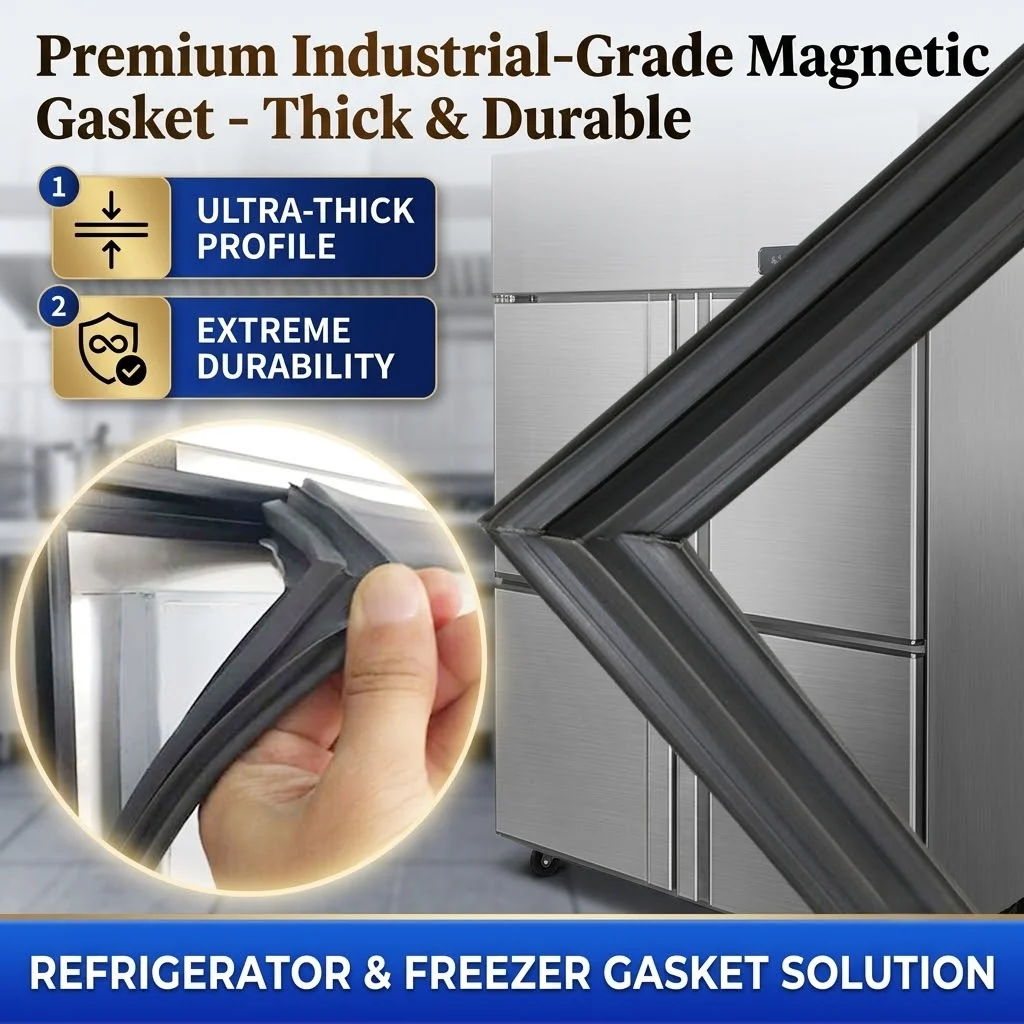 2M Tira de sellado magnética de PVC personalizada para puertas de congeladores comerciales, junta de repuesto para refrigeradores y congeladores horizontales, burlete.