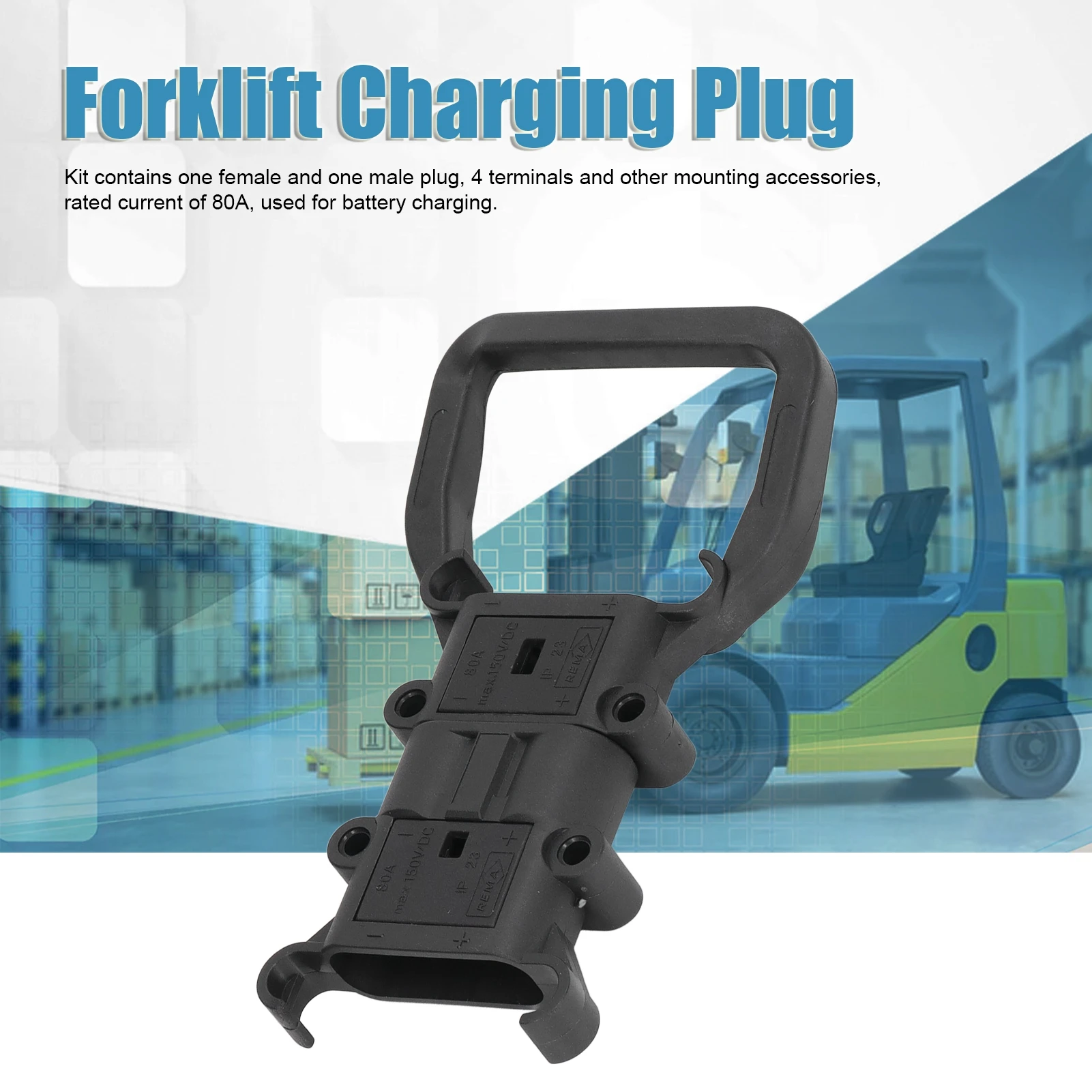 Forklift Power Connector Fireproof High Temperature Resistant  Stable 80A Battery Disconnect Plug for Electrical Equipment