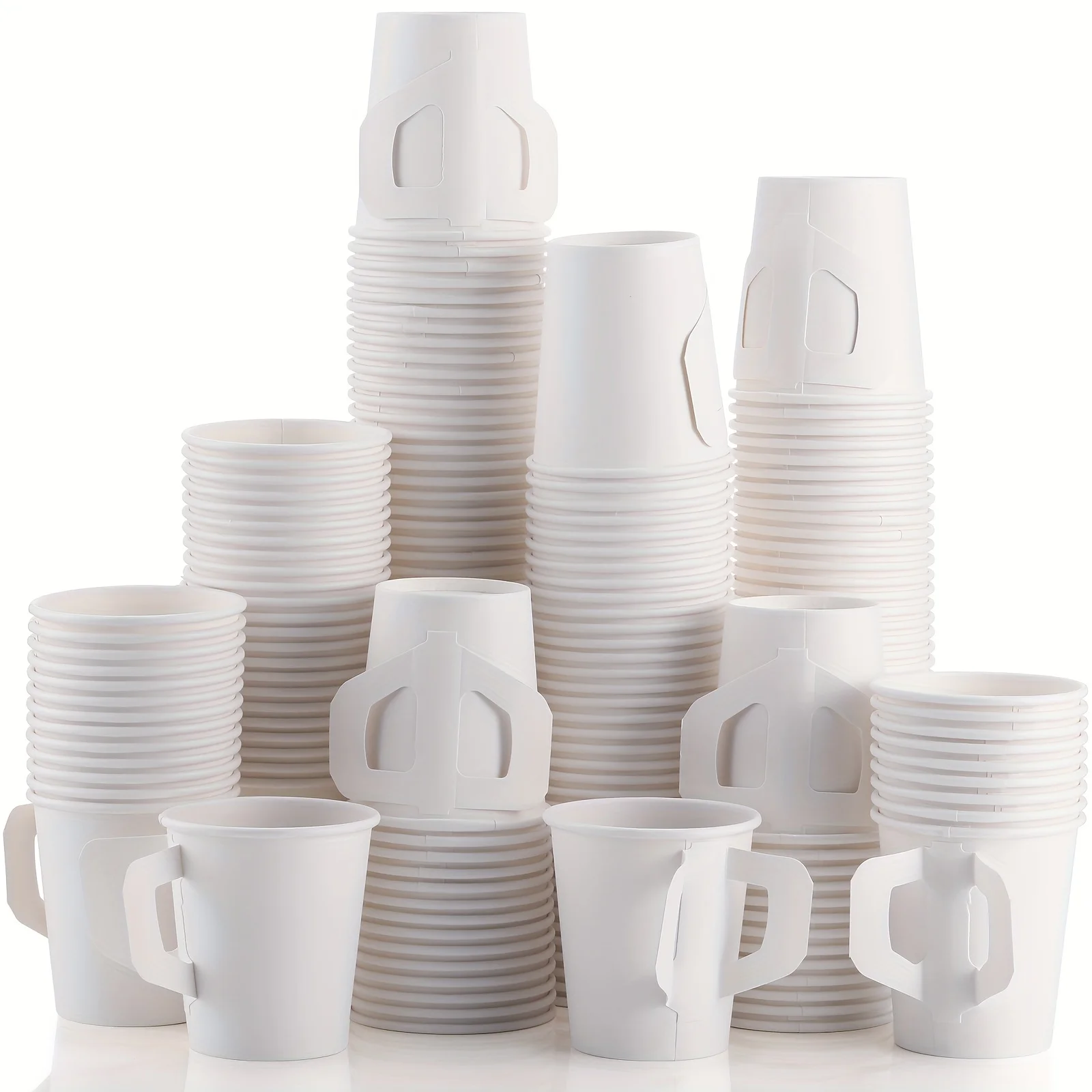 

Pack of 600 Disposable Tea Cups Featuring Handles, Each with a Capacity of 6 Ounces. These Paper Cups Are Suitable for Espresso, Coffee, Cocktails, Tea, Cocoa, Juice, And Other Beverages, Perfect for Party Use