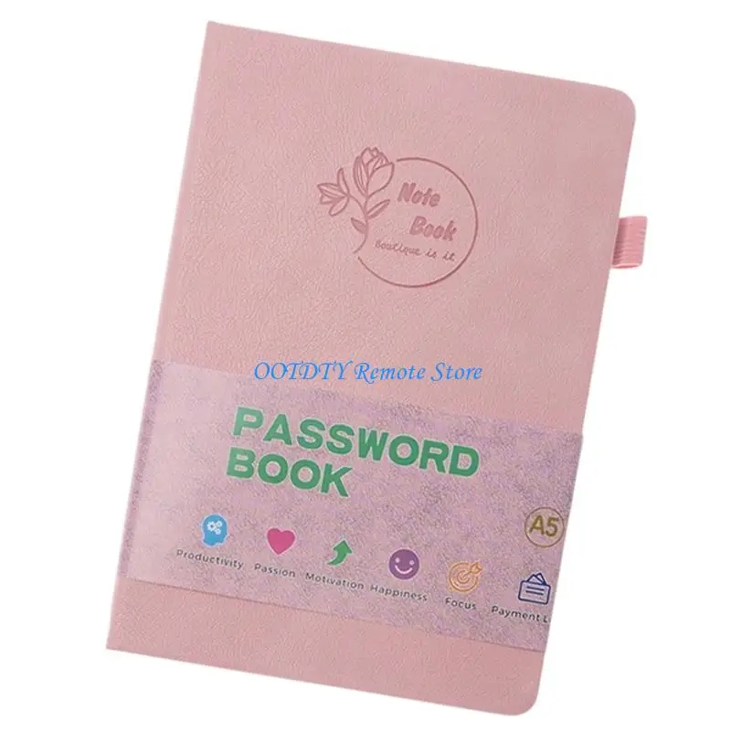 Waterproof Password Notebook with Elastic Band Portable Address Book for Confidential Notes Storage Contact Management