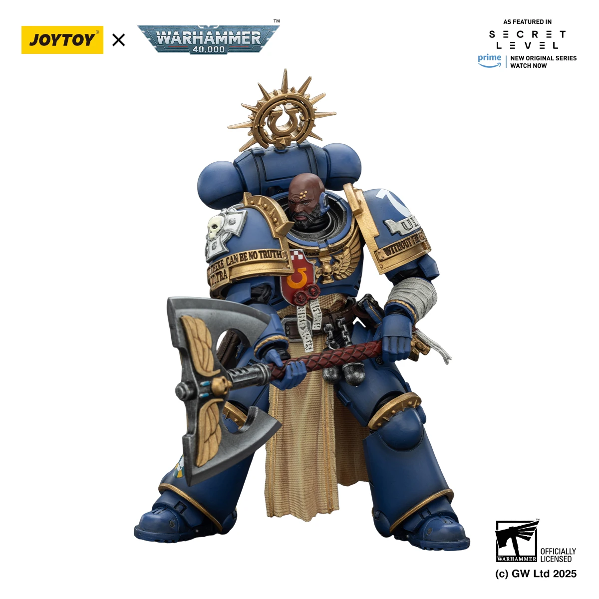 JOYTOY Warhammer40K 1/18 Space Marines 2 Action Figure Ultramarines Metaurus with Power Axe, Stormshield and Plasma figures Toys view 4