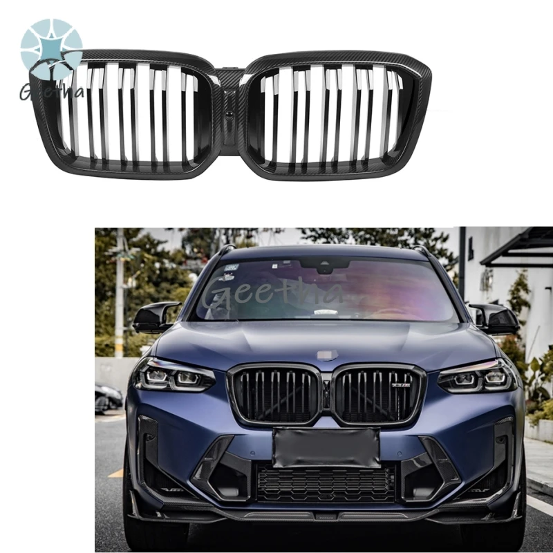 

F97 Grill Front Bumper Grille Dry Carbon Fiber Front Air Inlet Parts Auto Parts for BMW X3 G01 X4 G02 LCI X3M F97 2022+F97 Grill
