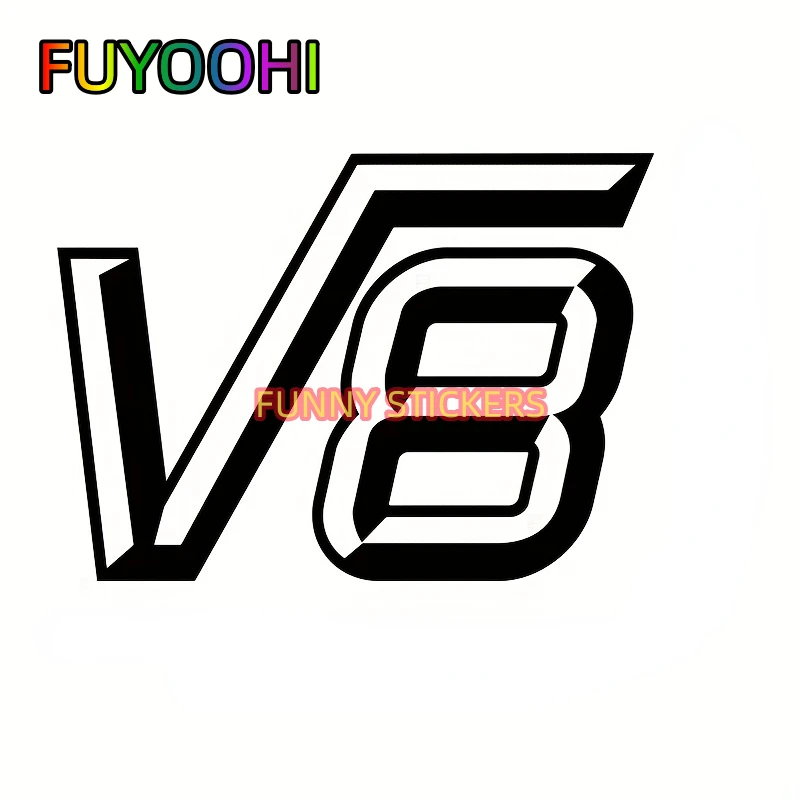 FUYOOHI V8 Sticker Car Decal, Outdoor Rated Vinyl Decal For Windows, Bumpers, Laptops Or Crafts