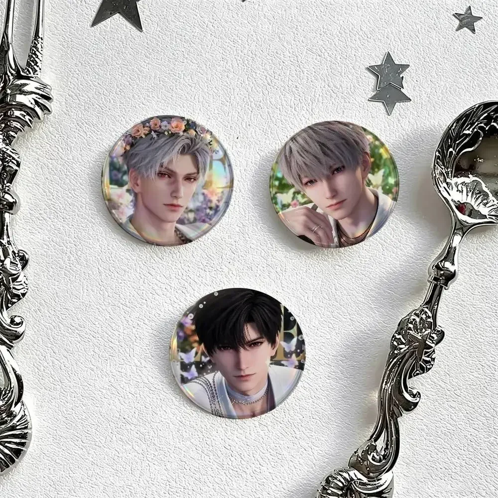 Game Love and Deepspace Sylus Rafayel Zayne Xavier Caleb Round Badge Button Tinplate Brooch Clothes Bag Accessories Friends Gift