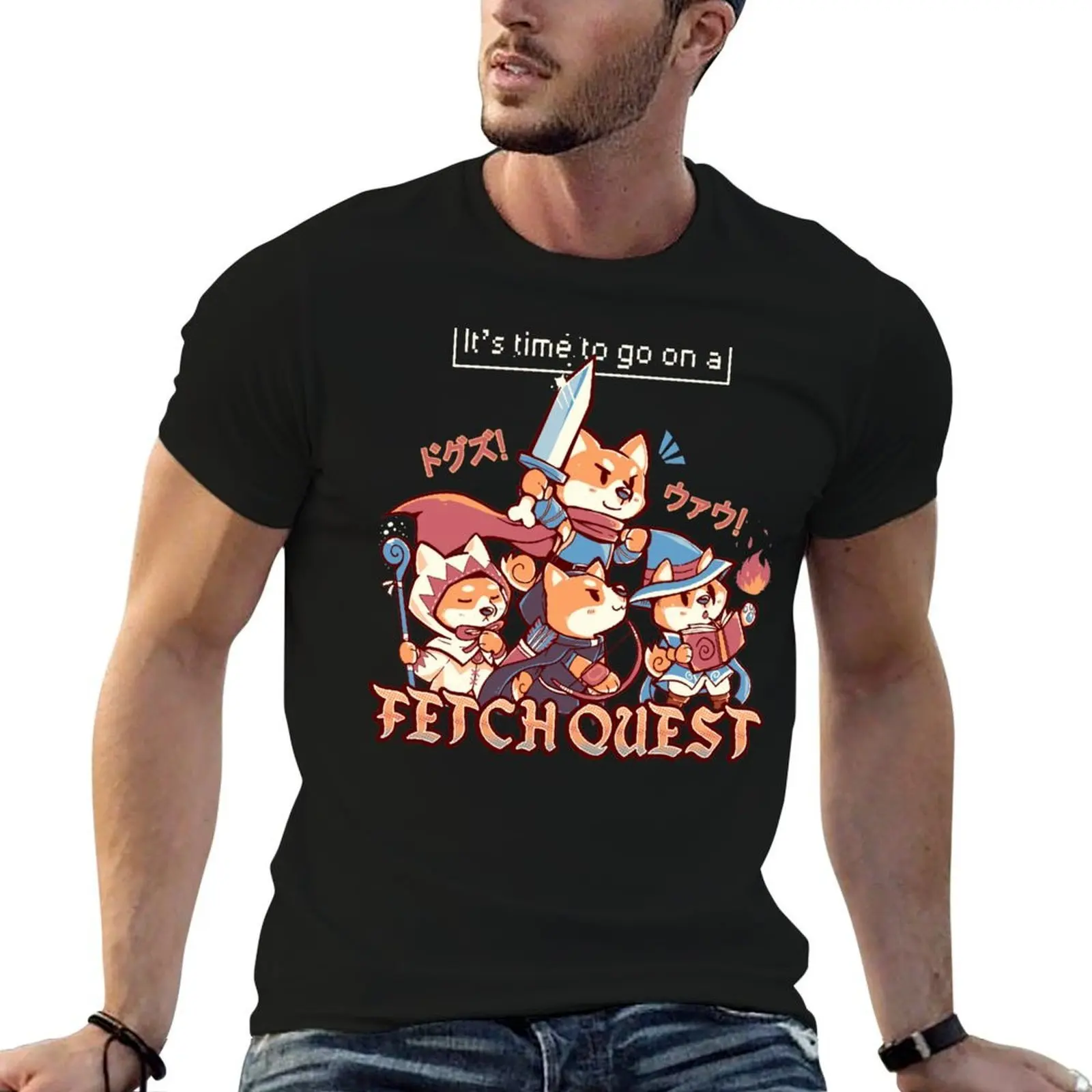 

It's Time to Go on a Fetch Quest T-Shirt g man t shirts for men man t shirt cotton t shirts for man graphic tees T-Shirt