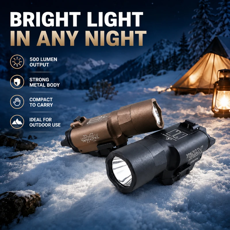 500LM X300U Portable Flashlight Metal High Bright Torch Strobe Feature Outdoor Lamp