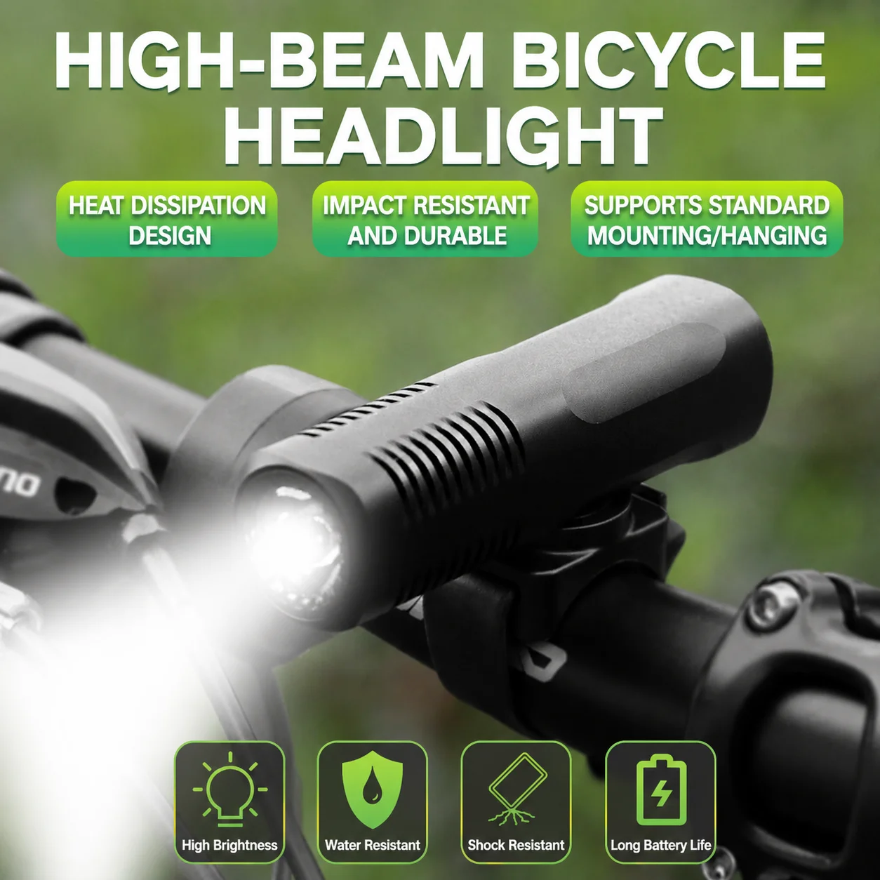 High Lumens 1500LM Aluminum Alloy USB Rechargeable Bike Front Light IP64 Waterproof Bicycle Headlight Road Mountain Night Riding