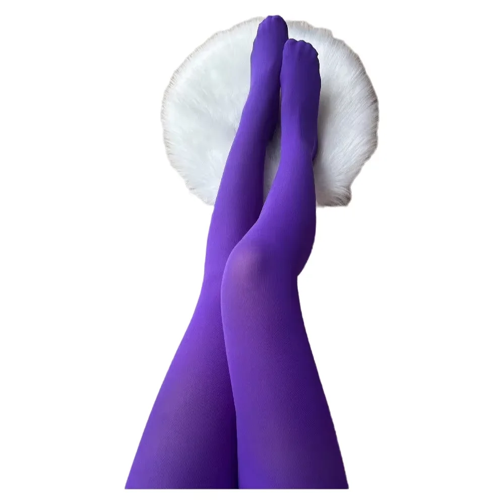 2PCS  Female 60-120KG Large Size Stockings Velvet Candy Pantyhose 50d Multicolor Upgrade Version Purple Blue Yellow New Design