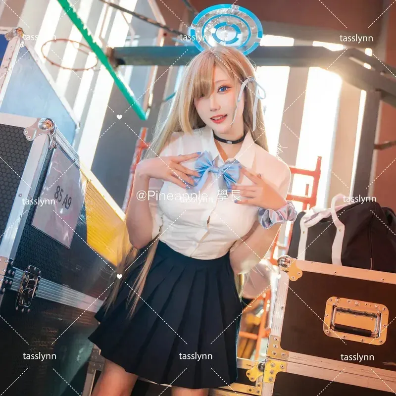 

New Blue Archive Halloween Costume Itinose Asena Cosplay Sweet JK Dress Anime for Women 2025