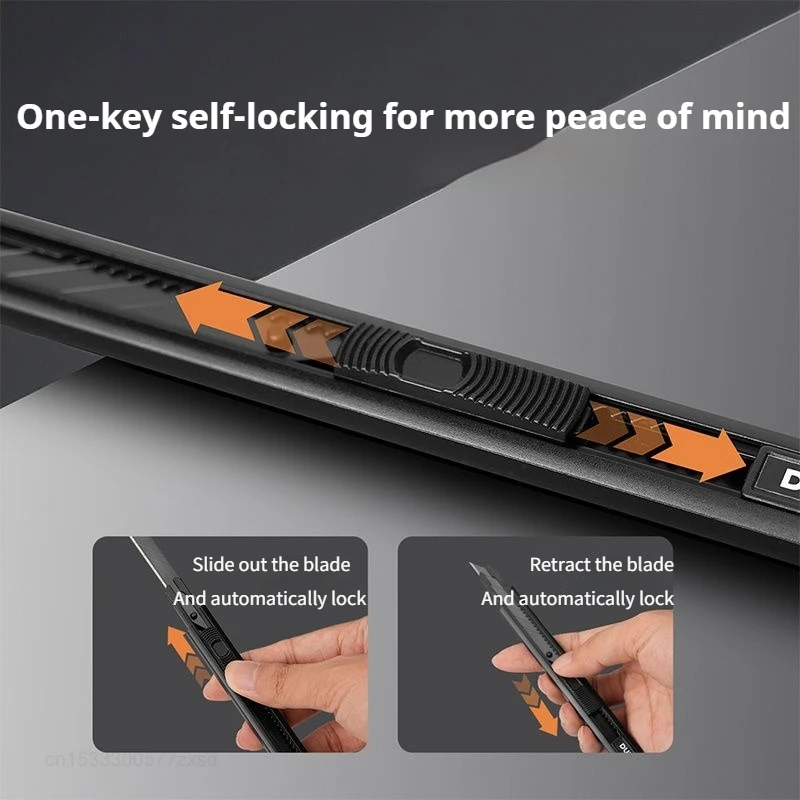 DUKA Utility Knife Box Cutter Retractable Carbon Steel Blades Pocket Knife with Auto-locking Handicraft Tool Multipurpose
