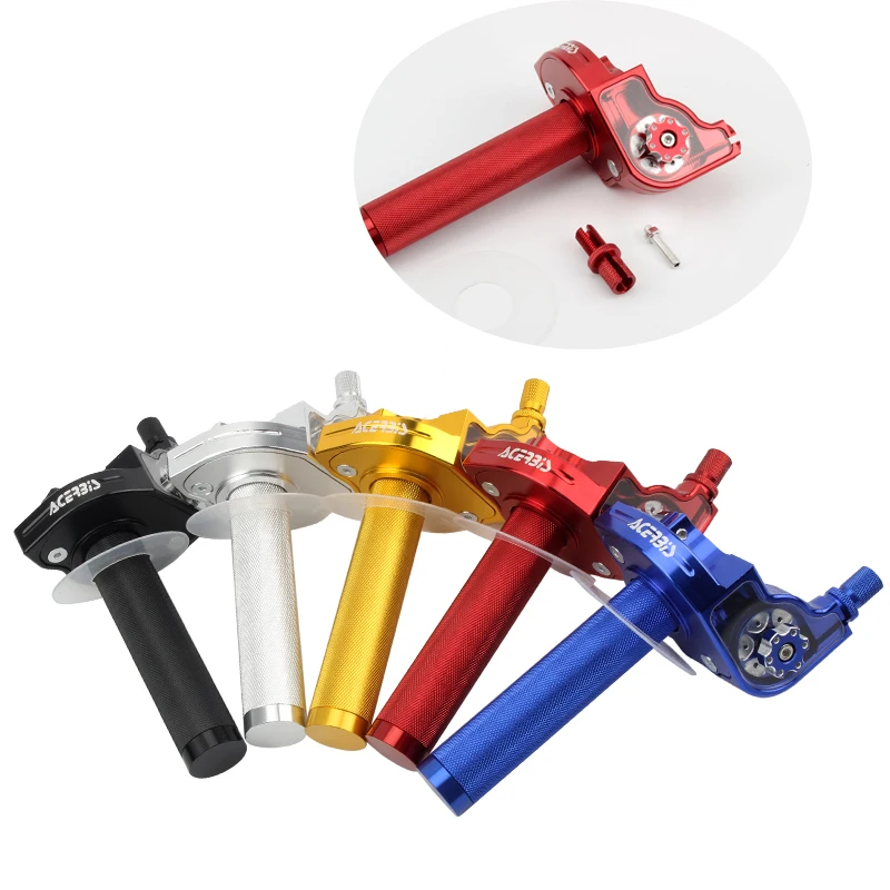 22mm CNC Aluminum Accelerator Throttle Twist Grips Handlebars Cable For Motorcycle Moped Scooter ATV Quad Bike