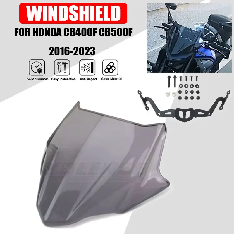 

Motorcycle Racing Sports Front Screen windshield Fairing Windshield For HONDA CB400F CB500F CB 400F 500F 2016-2023