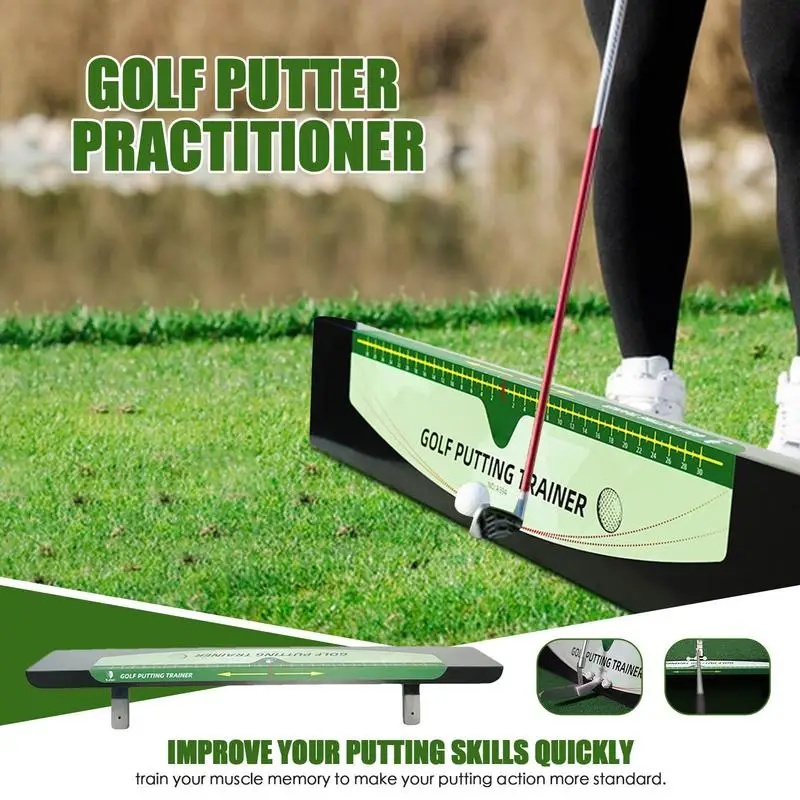 Golf Putting Track Trainer Golf Putter Guide Trainer Calibration Track Putter Board Golf Putting Posture Corrector Golf Supplies