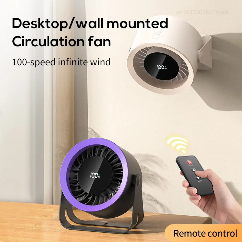 

Mini Portable Fan USB Desk Fan Table Quiet Operation 100 Speed Wind Digital Standing Fans Desktop Circulating Fan for room Home