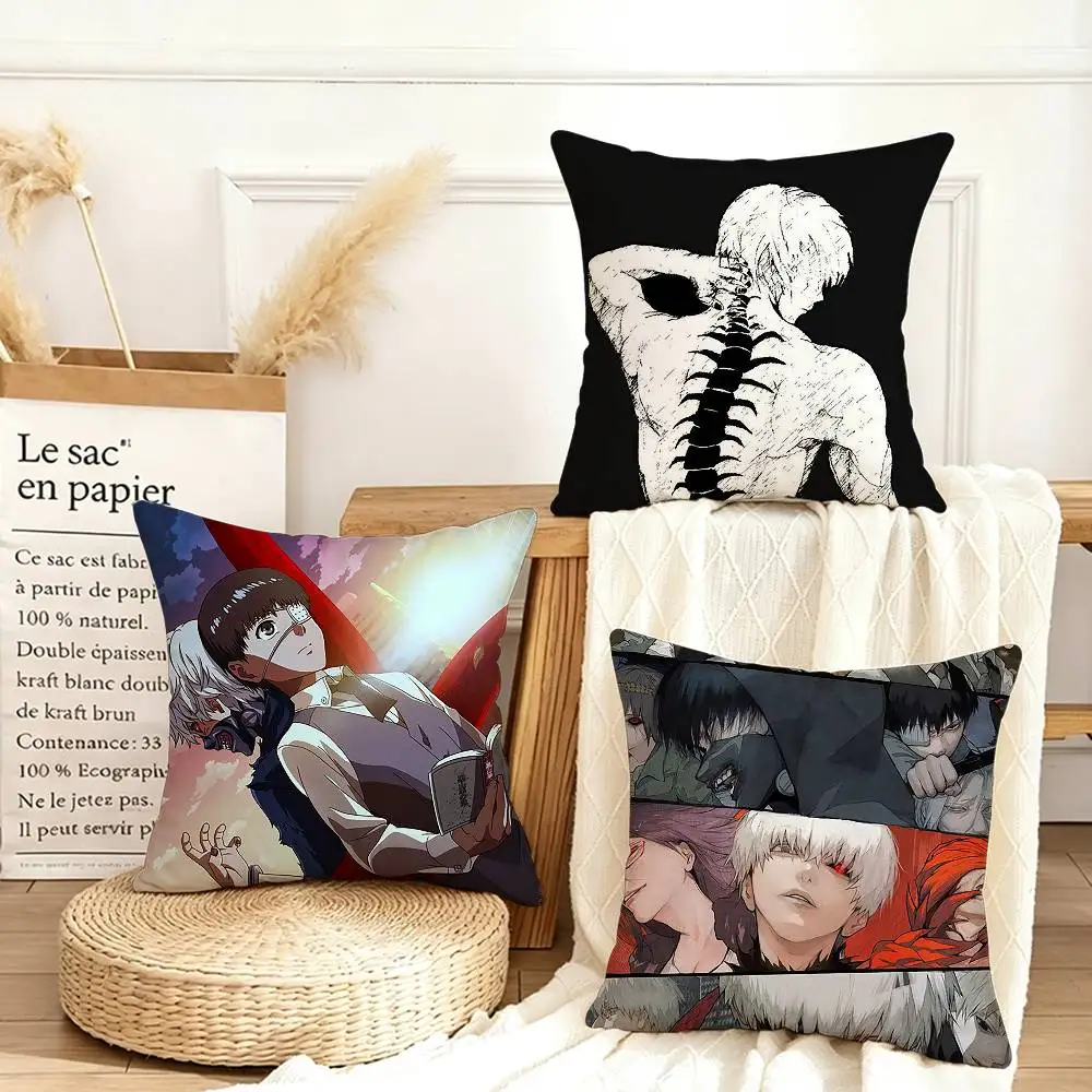 Tokyo Ghoul Anime  Various Sizes Square Pillow Case For Car Home Bedchamber Decor