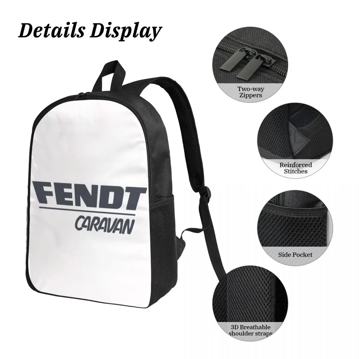 Fendt قافلة على ظهره طالب بنين بنات BookBag حقيبة مدرسية حقائب كتف الكمبيوتر 3ps معزول حقيبة الغداء مقلمة