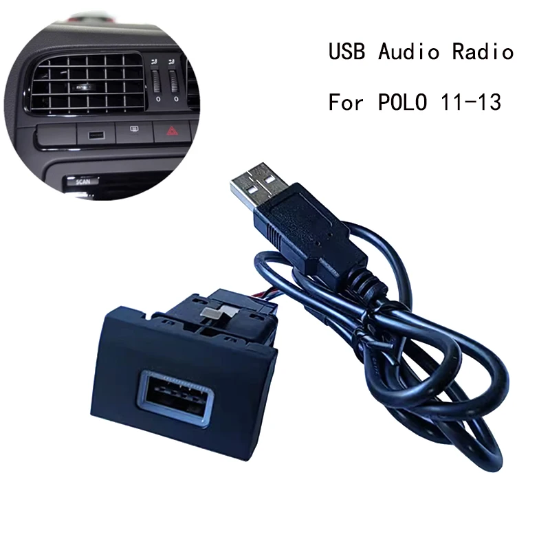 Car USB Input Adapter Audio Radio u-disk Flash Socket Interface Cable For VW Volkswagen POLO 11-13