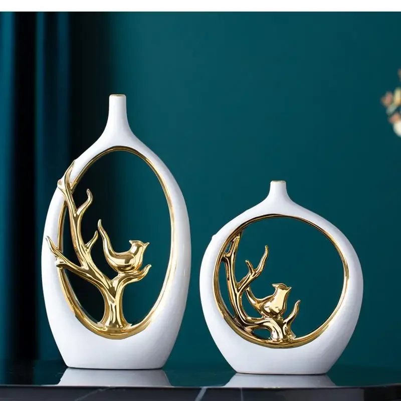 Ceramic Decoration Vase Handicraft Dried Flower Arrangement Accessories Home Modern