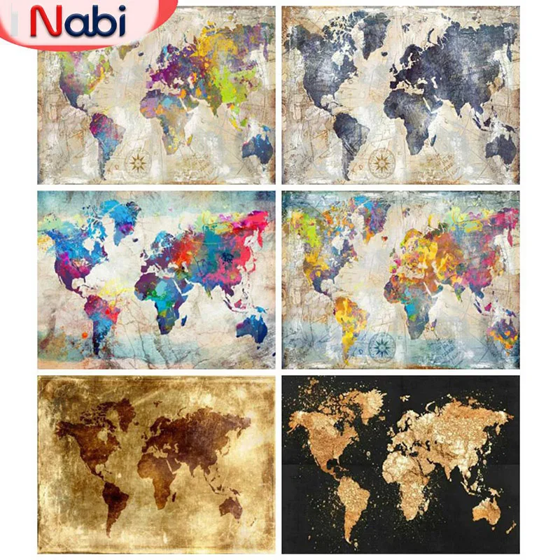 

Nabi Пейзаж Алмазная мозаика Карта Полный квадратный круглый комплект для вышивки Акриловое украшение для дома