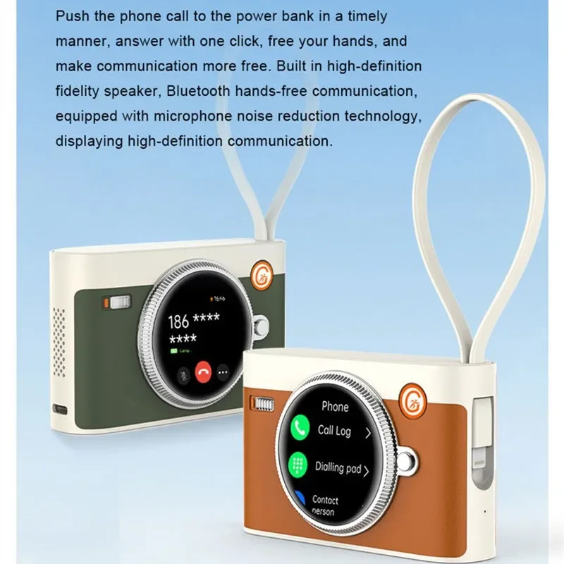 

M3 New Retro Camera-type High-capacity Charging Treasure Ai Smart Multifunctional HD Screen Bluetooth Speaker Support Call EBook