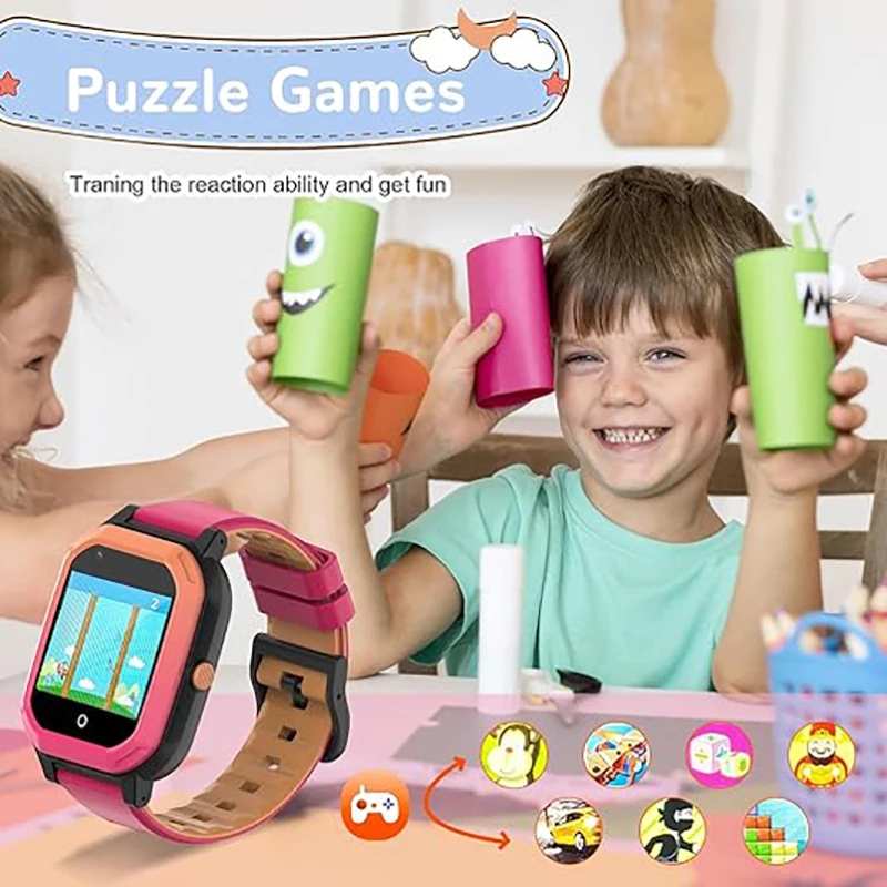 ونليكس 4G ساعة ذكية للأطفال لتحديد المواقع واي فاي المقتفي GEO سياج مكافحة خسر مكالمة فيديو ساعة أطفال KT20 لطيف آذان القط الأطفال ساعة ذكية