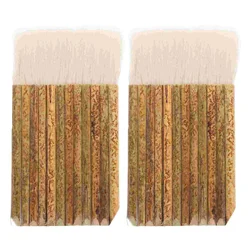 2 Pcs Rectangular Bamboo Tube Soft Bristle Painting Brush Sheep Hair Hake Wool Calligraphy Drafting Tool Watercolor Oil Acrylic