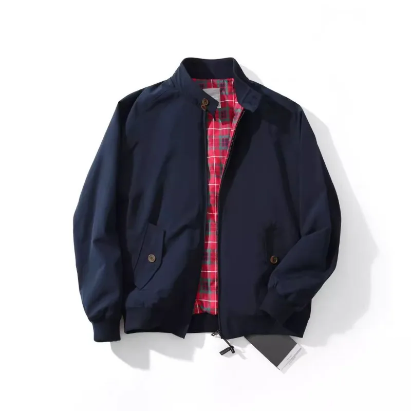 Spring Autumn Men Coat American Retro Thin Stand Collar Long Sleeve Male Outerwear Simple Solid Color Versatile Man Jacket image 3