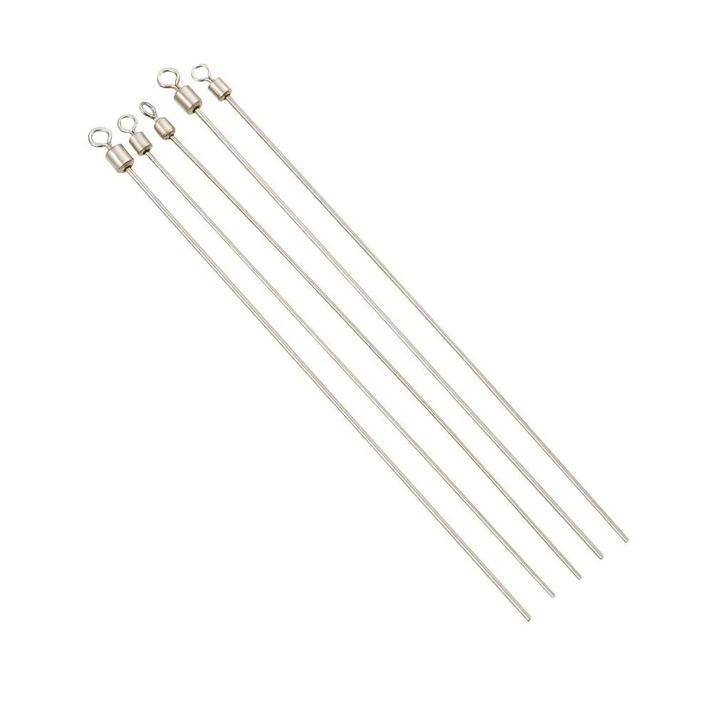 50pcs Long Pole Hard Steel Wire Fishing Swivel Solid Stainless Steel Barrel Rolling Connector Fishing Carp Accessories Tackle