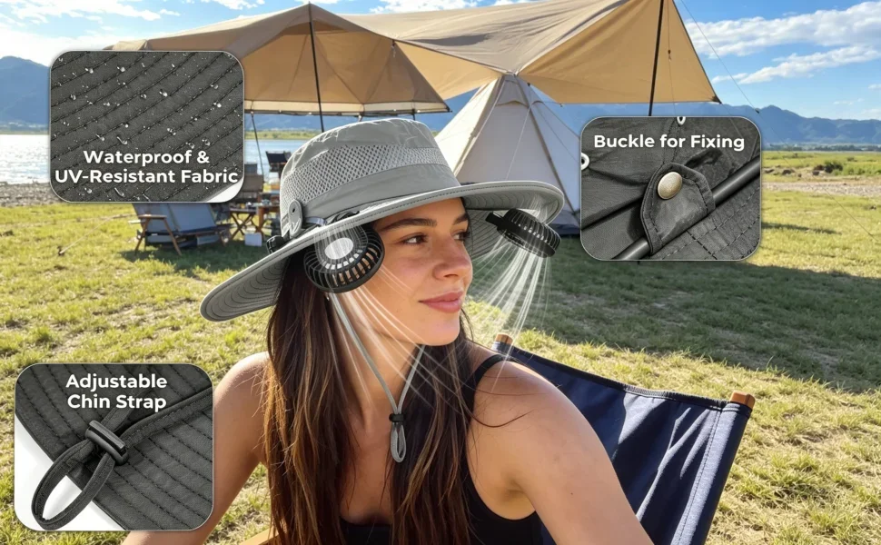 hat with fan;fan hat;hat with fans;fathers day gifts for dad;sun hat with fans for men