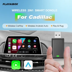 Bezprzewodowy adapter Carplay Android Auto Wireless Smart Dongle 2w1 dla Cadillac ELR ATS CTS CT6 XTS XT4 CT4‐V CT5‐V XT6 LYRIQ