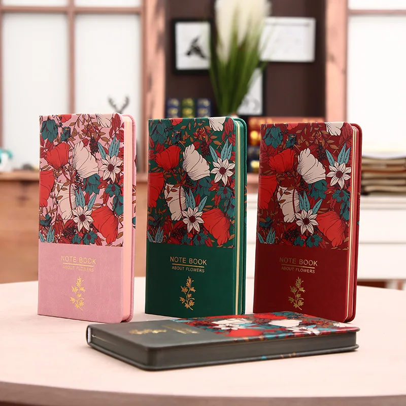 Kawaii Vintage Flower Notebooks A6 Agenda PU Leather Portable Handwritten Planner Diaries Notepads And Journals гарри поттер